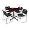 Kobe Kobe Round Table & Chair Set, Wood, Metal, Polypropylene Top TKB36RNDMH44BK - alternate 1